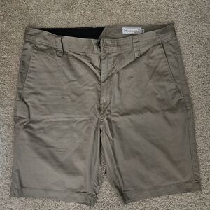 Volcom Men's Khaki Shorts, Size 34, Dark Khaki Color
